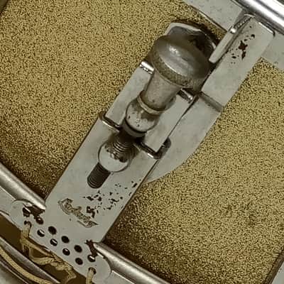 Ludwig S100 Standard 5x14"Silver Sparkle Snare Drum Vintage 60s 3Ply White-Paint image 4