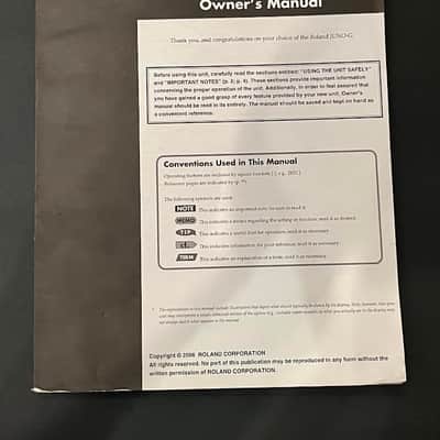Roland Juno-G 128 Voice Expandable Synthesizer with Audio/MIDI Song recorder Owner's Manual