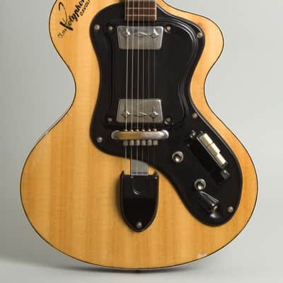 Wandre Polyphon Alpha 2 Semi-Hollow Body Electric Guitar (1964), black tolex hard shell case. image 3