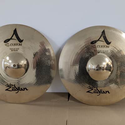 Zildjian 14" A Custom Hi-Hat Cymbals (Pair) 1991 - Present - Brilliant image 1