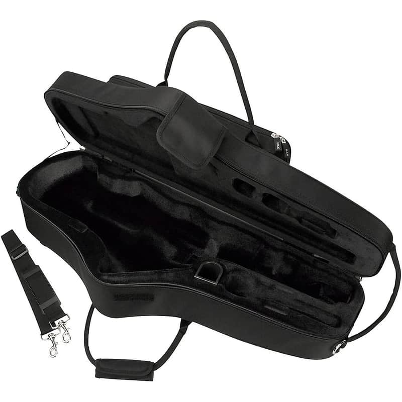 MAX Contoured Tenor Saxophone Case – Water-Resistant 600D Nylon with Backpack Straps (Black) image 1
