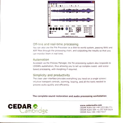 Cedar Cambridge Audio Restoration Host System 2007 - Nero image 7