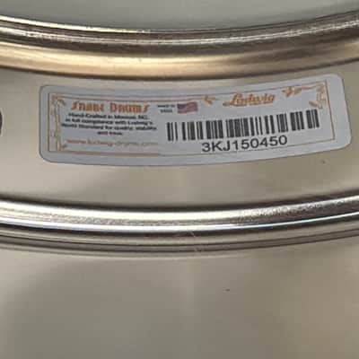 Ludwig LM402 Supraphonic5”x14" 10-Lug Aluminum Snare Drum 1985 - Present - Chrome-Plated image 6