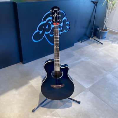 Yamaha APX500III Thinline Acoustic/Electric Cutaway Guitar 2010s - Oriental Blue Burst image 1