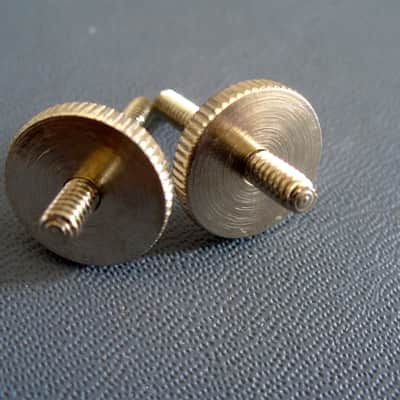 Gibson BASS MOD soft brass thumbwheels and posts for vintage ABR-1 bridge Les Paul Royal Mount 2026 - Nickel image 3