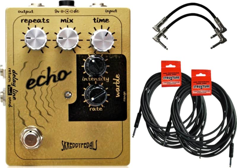 Skreddy Pedals Echo Pedal w/ 4 Guitar Cables image 1
