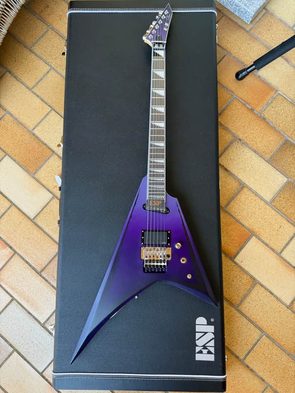ESP E-II Alexi Laiho Signature Ripped - Purple Fade Satin with Pinstripes image 1
