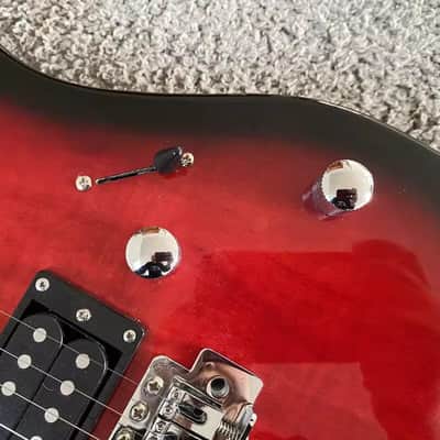 Red Burst HSS Guitar, Maple Neck, Basswood Body image 20