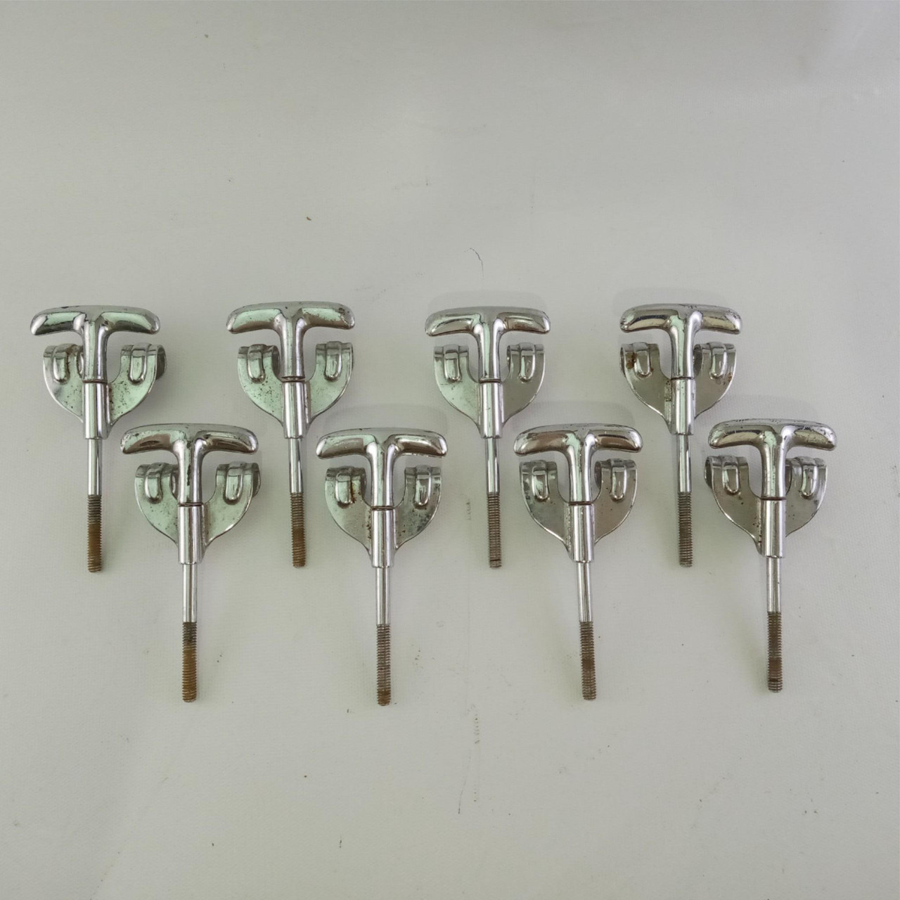 Premier/Olympic 8x Bass Drum Tension T-Rods/Claws Vintage 60s Chrome England Set — main photograph