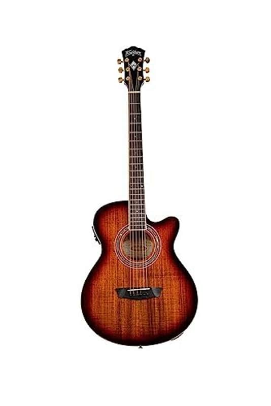 Washburn Festival Series Cutaway Mini Jumbo Acoustic/Electric Guitar, Koa Burst (EA55G-A-U) image 1