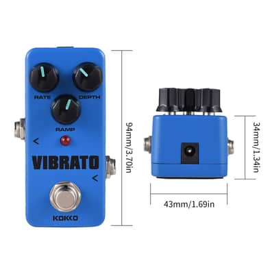 KOKKO FVB2 VIBRATO Electric Guitar Effect Pedal Traditional Vibrato Effect with Three Functional Knobs for Guitarists During Performances or Practice Compact (Price includes the import duty for US buyer) image 6