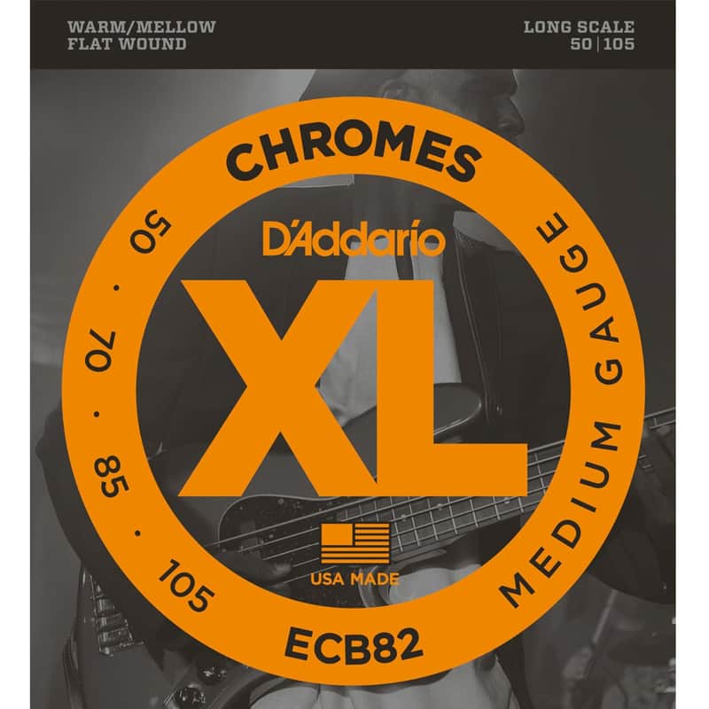 Daddario ECB82 Chromes Flatwound Bass Strings Medium 50-105 Long Scale imagen 1