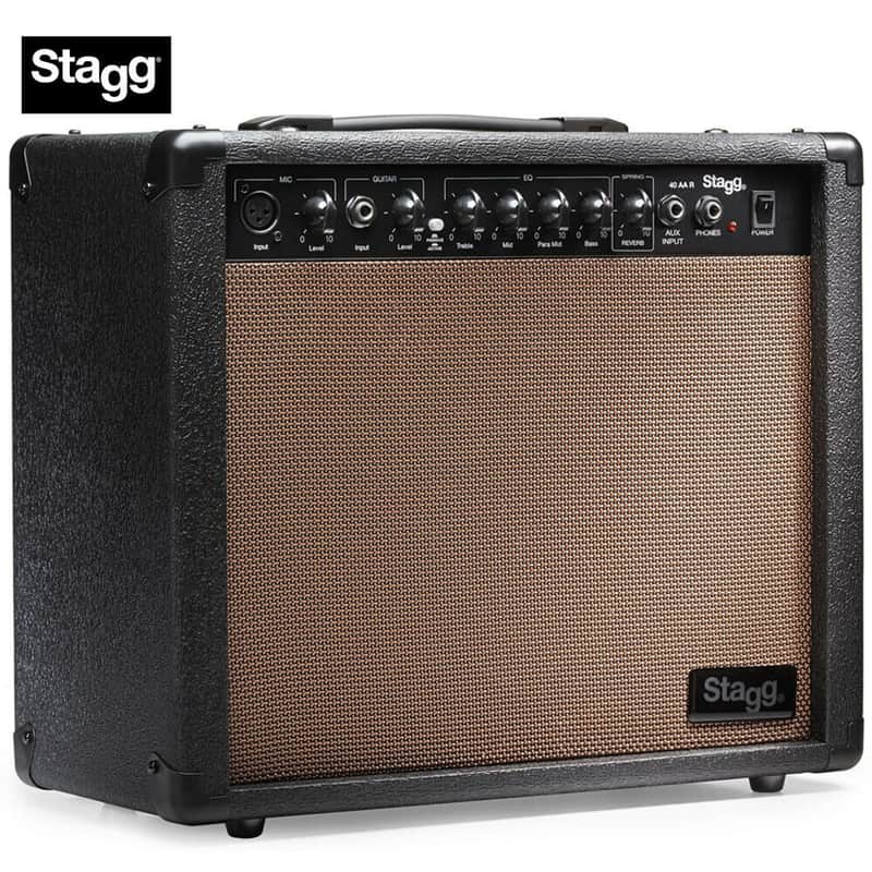 Stagg 40 AA R USA Acoustic Guitar Amplifier With Spring Reverb + 10" Speaker image 1