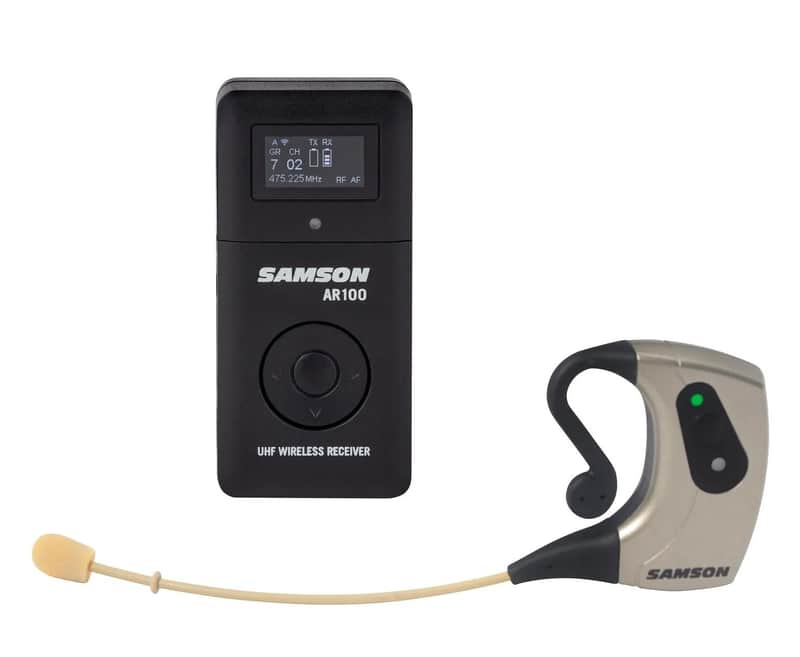 Samson AirLine Micro Pro Frequency Agile Earset Wireless Systewm with AR100 Micro Receiver (AH100-SE10/AR100) image 1