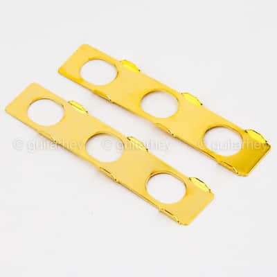 Hipshot 6-In-Line STAGGERED Closed-Gear Locking Mini Tuners OVAL PEARLOID - GOLD image 4