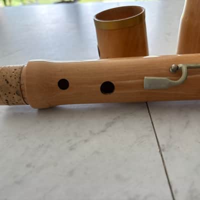 Vintage Moeck Tuju Bass Recorder in Natural Maple w/ Brass Rings image 12