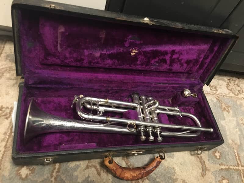 SUMMER DEAL MARTIN 1926 HANDCRAFT DANSANT NICE SILVER TRUMPET SERVICED COMP. NICE VALVES MARTIN CASE MPC & ADAPTOR image 1