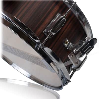 GRIFFIN Snare Drum – 14" x 5.5" (PoplarPro Edition) Wood Shell with Black Hickory PVC, Coated Head, Snare Throw Off, Key & 8 Tuning Lugs image 3