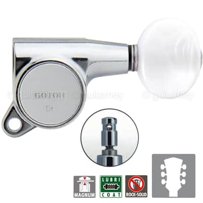 NEW Gotoh SG381-05P1 MG L3+R3 Set LOCKING Mini Tuners OVAL PEARLOID 3x3 - CHROME