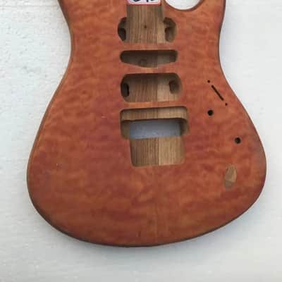 Poplar Wood Guitar Body HSH with Quilted Top For Guitars with Double Locking Tremolo image 1