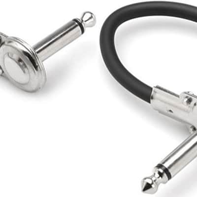 Hosa Low Profile Right Angle 6" Pedal Patch Cables IRG-100.5 Pack of 2