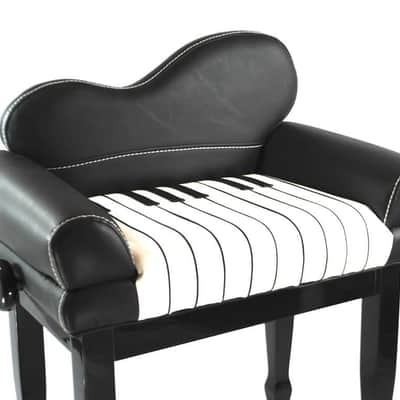 Frederick Designer Keyboard Bench - Leather and Black Polish image 2