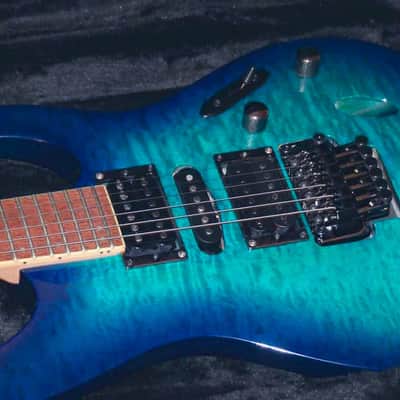 Ibanez S670QM with upgraded Seymour Duncan humbuckers and ChromaCast hard case image 5