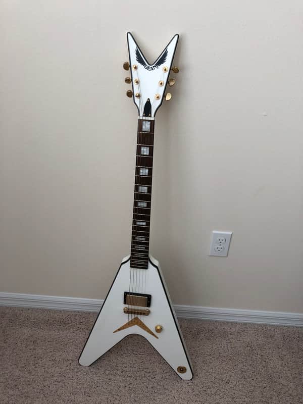 Dean V White Gold 2009 White with Gold pickup and hardware | Reverb