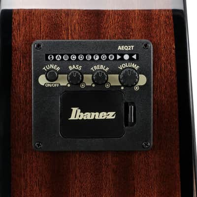 Ibanez AEGB25E 4-String Acoustic-Electric Bass Guitar, Flamed Maple Top, Transparent Black Sunburst image 5