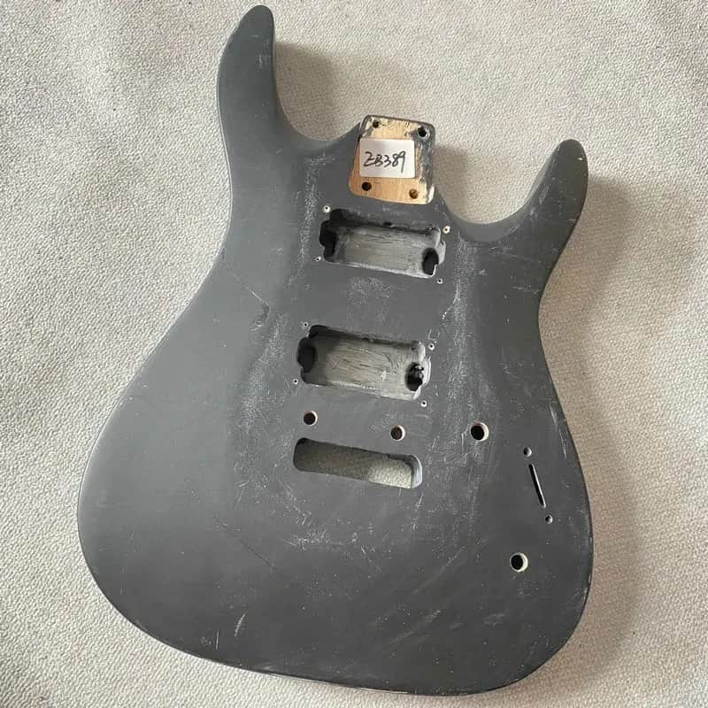 Black HH Okoume Wood DIY Project Guitar Body image 1