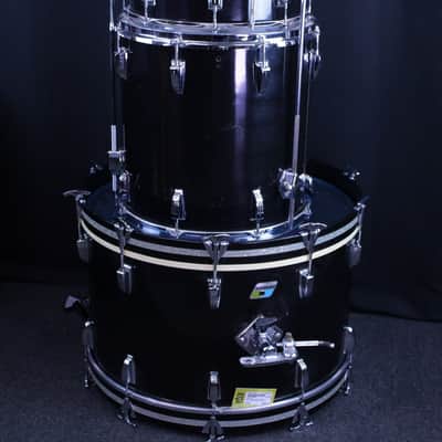 Ludwig Black Cortex 4 Piece Drum Set 1970's - Black Cortex image 2