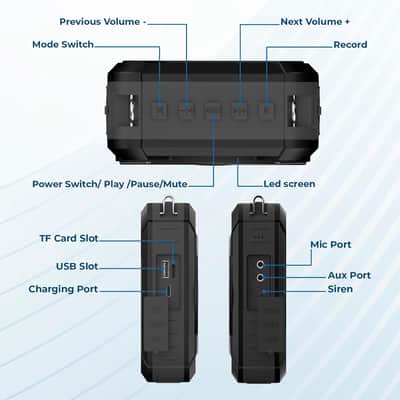 Powerful Portable Voice Amplifier with Bluetooth5.0, Recording and UHF Wireless Microphone Headset - 20W Speaker System for Teachers, Singers, Coaches image 2