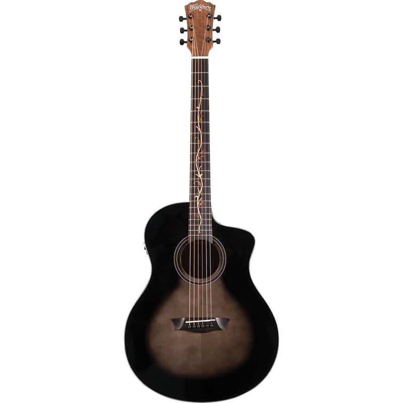 Washburn Bella Tono Vite S9V Cutaway Acoustic Electric Guitar Gloss Charcoal Burst BTS9VCECH-D-U image 1