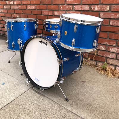 Ludwig Jazette 1970’s - Blue Sparkle Drum Kit with 18” Bass Drum image 7