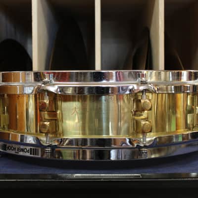 1990s Yamaha 3.5x14 SD493 Brass Snare Drum image 3