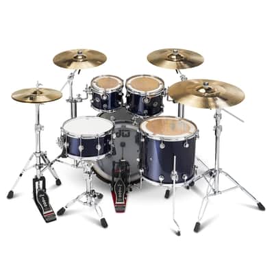 DW DWe 5pc Complete Electronic/Acoustic Drum Set w/Roland V71 Midnight Blue Metallic image 5