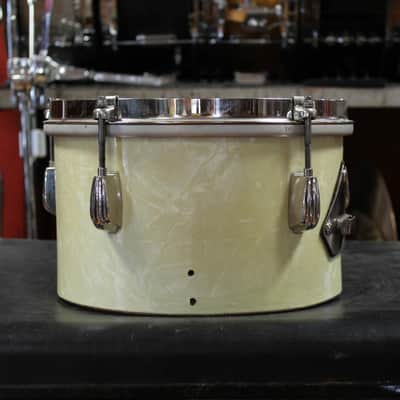 1970's Slingerland 10" and 12" Timbale Set in White Marine Pearl image 3