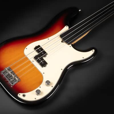 2005 Fender 60th Anniversary American Precision Bass Custom Fretless - 3-Color Sunburst | USA 4-String Boutique Ebony Fretboard | Case image 6