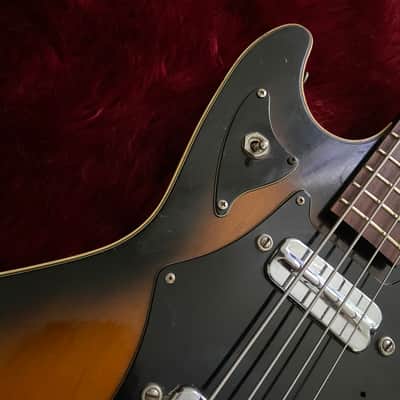 c.1960s Kay / Truetone K-592 Hollow Body Vintage Bass "Sunburst" image 6