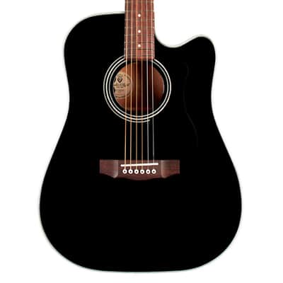 Guild D-140CE Dreadnought Cutaway A/E Guitar - Black - B-Stock image 1