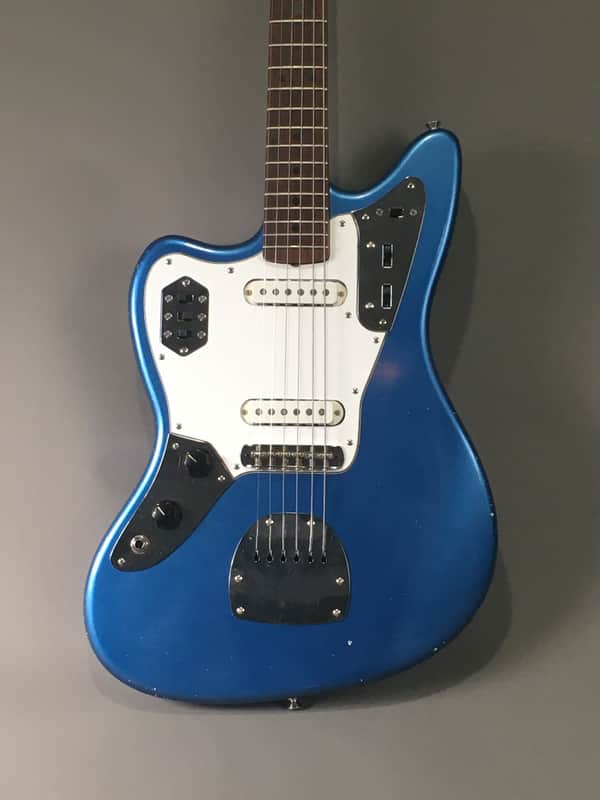 LEFTY! Boutique Musikraft Jaguar Custom Lake Placid Blue Nitro Relic Guitar JG65 24” Short Scale Hardtail Jaguar HSC image 1
