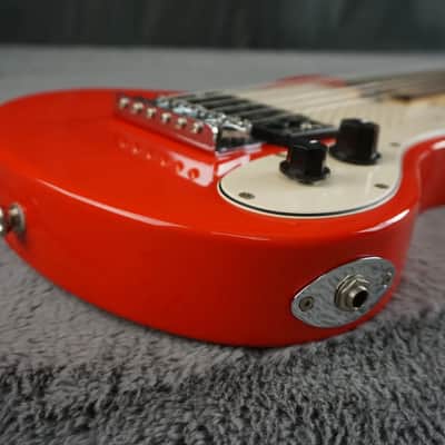 Marine Rider Travel Electric Guitar w/ Built-In Speaker – Compact Practice Guitar – Red image 5