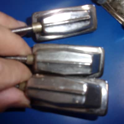 Lot of 4 Vintage Import Lugs Chrome Bass or Tom Drum w/ used Tension Rods CB Sunshine etc image 4