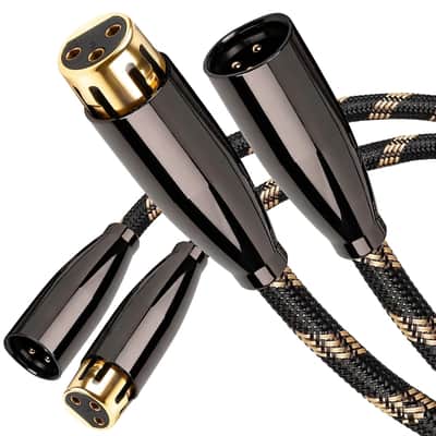 A Pair Balanced XLR Cable Professional XLR Mic Stereo Audio Cable with O-C-C Core, Dual Shielded for Live Sound/Studio (3ft/1m, 1 Pair) image 1