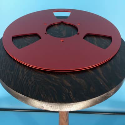 Burlington Recording 10.5" RED Aluminum NAB Metal Flanges with 1/4" Hardware image 1