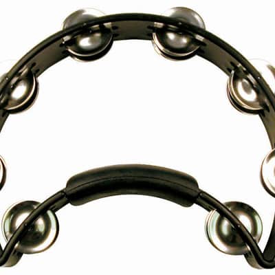 Rhythm Tech RT1010 Black Tambourine - Nickel Jingles image 1