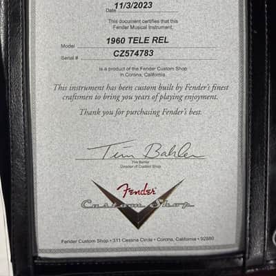 Fender Custom Shop 1960 Telecaster 2023 COA Included Plays Great! Super Spanky (122) image 7
