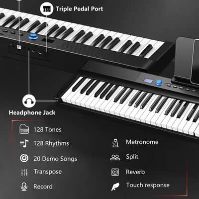 Longeye Fold Pro 2+ 88-Key Foldable Piano Keyboard – Brand New With Accessories image 7