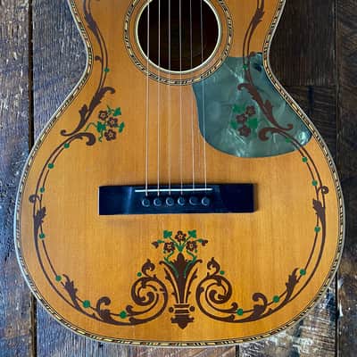 1930s Regal Decalcomania Pearloid Parlor Guitar - Beauty! image 1