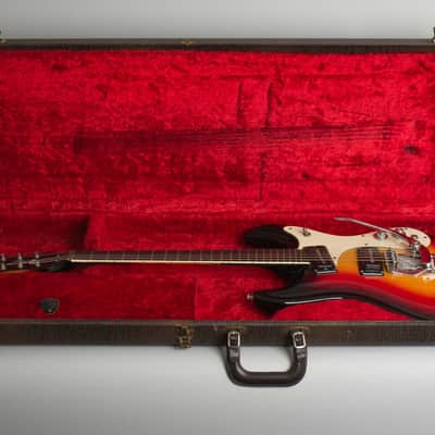 Mosrite Ventures Mark I Solid Body Electric Guitar (1966), ser. #4738, original brown leather covered hard shell case. image 10